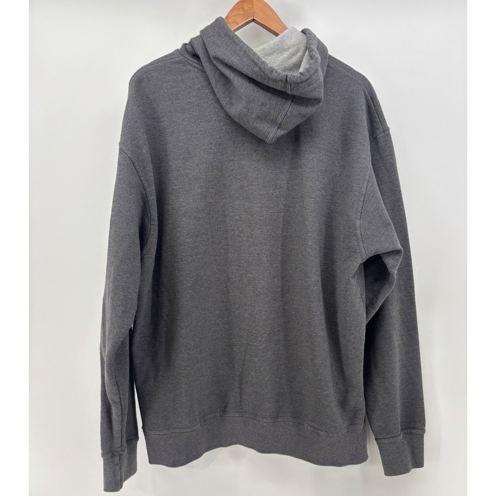 Champion Hoodie Men XL Spellout Logo Charcoal Gray Pullover Fleece Athletic